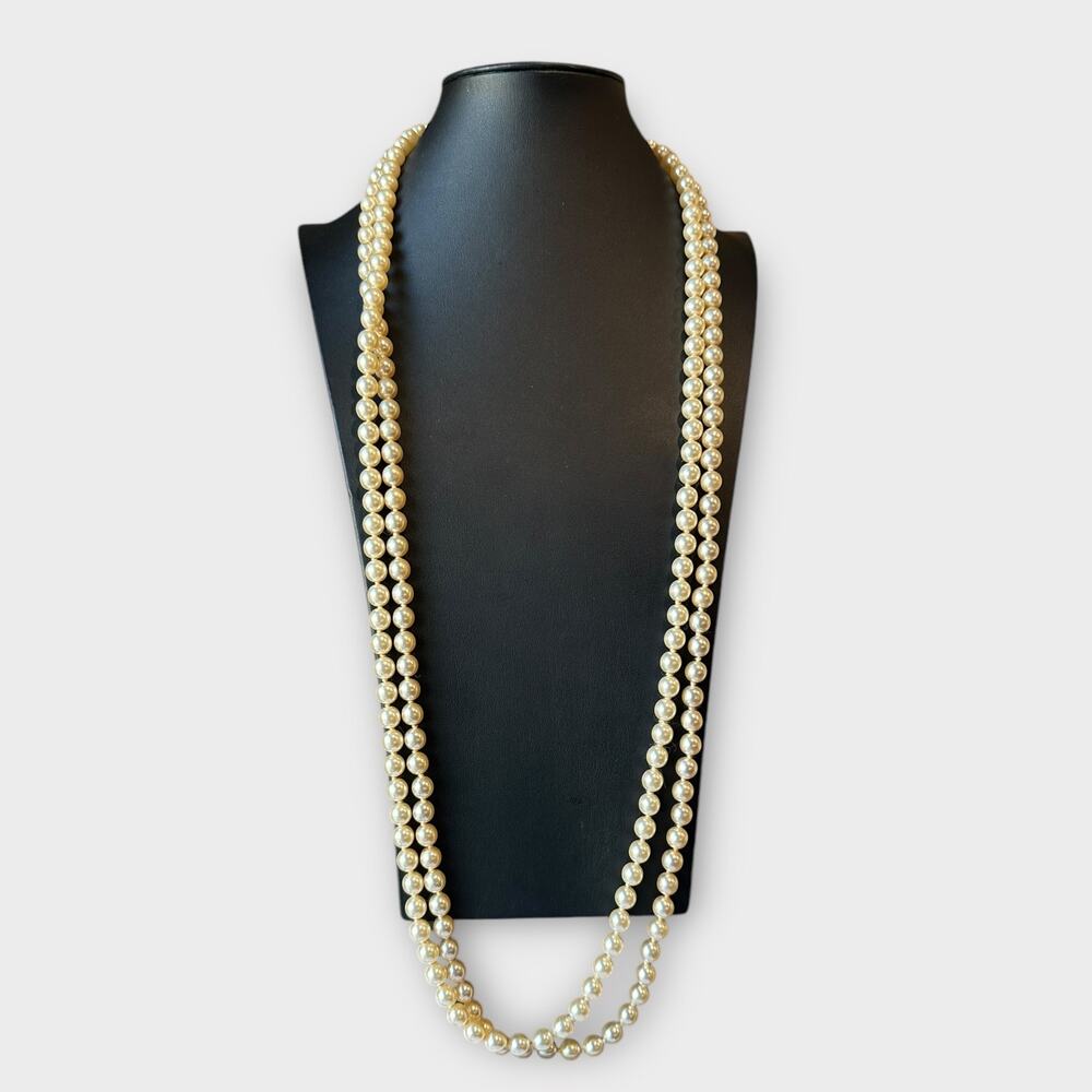KJL Kenneth Jay Lane Vintage Double Strand Pearl Style Necklace